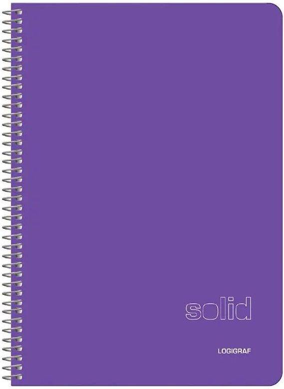 LOGIGRAF ΤΕΤΡΑΔΙΟ ΣΠΙΡΑΛ LOGIGRAF SOLID WIRELOCK 3 ΘΕΜΑΤΩΝ B5 / 17 Χ 25 CM ΜΩΒ (90Φ)