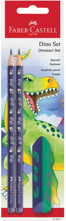 ΣΕΤ FABER CASTELL 111517 DINO DF 2 ΜΟΛΥΒΙΑ - ΓΟΜΑ