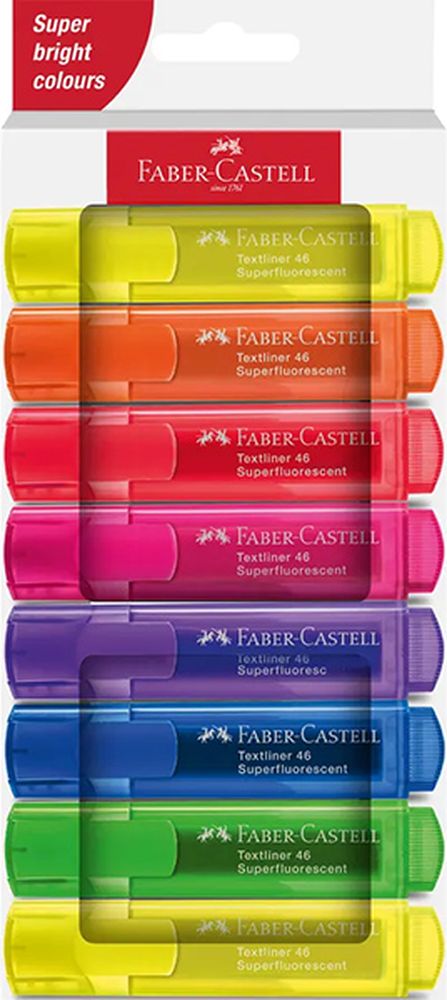 ΜΑΡΚΑΔΟΡΟΙ ΥΠΟΓΡΑΜΜΙΣΗΣ FABER CASTELL ΣΕΤ 8 ΤΜΧ FLUO