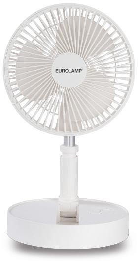EUROLAMP ΕΠΑΝΑΦΟΡΤΙΖΟΜΕΝΟΣ ΕΠΙΤΡΑΠΕΖΙΟΣ ΑΝΕΜΙΣΤΗΡΑΣ 20CM EUROLAMP 300-20509 ΛΕΥΚΟΣ