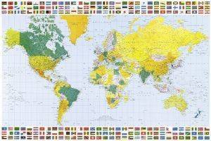 POSTER MAP OF WORLD 61 X 91.5 CM