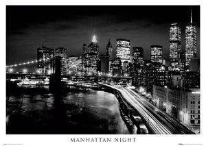 POSTER NY BROOKLYN NIGHT 61 X 91.5 CM