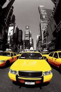 3D POSTER YELLOW CABS NYC 46.8 X 67.1 CM