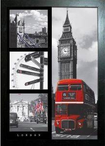 3D POSTER LONDON RED BUS 46.8 X 67.1 CM