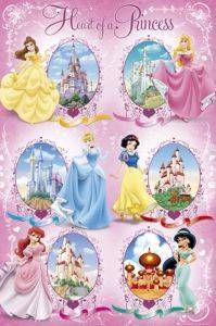 POSTER DISNEY PRINCESS CASTLES  61 X 91.5 CM