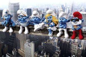 POSTER SMURFS ON GIRDER 61 X 91.5 CM