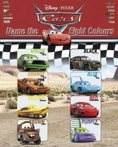 POSTER CARS NAME THE EIGHT COLOURS 40.6 X 50.8 CM
