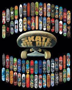 POSTER SKATE OR DIE 40.6 X 50.8 CM