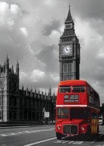 POSTER LONDON RED BUS 100X140CM