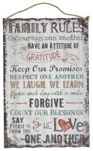  ART METAL WALL PAINTING FAMILY RULES 40X60CM