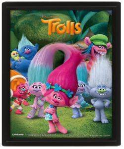 3D POSTER TROLLS (CHARACTERS) 25.4X20.32CM