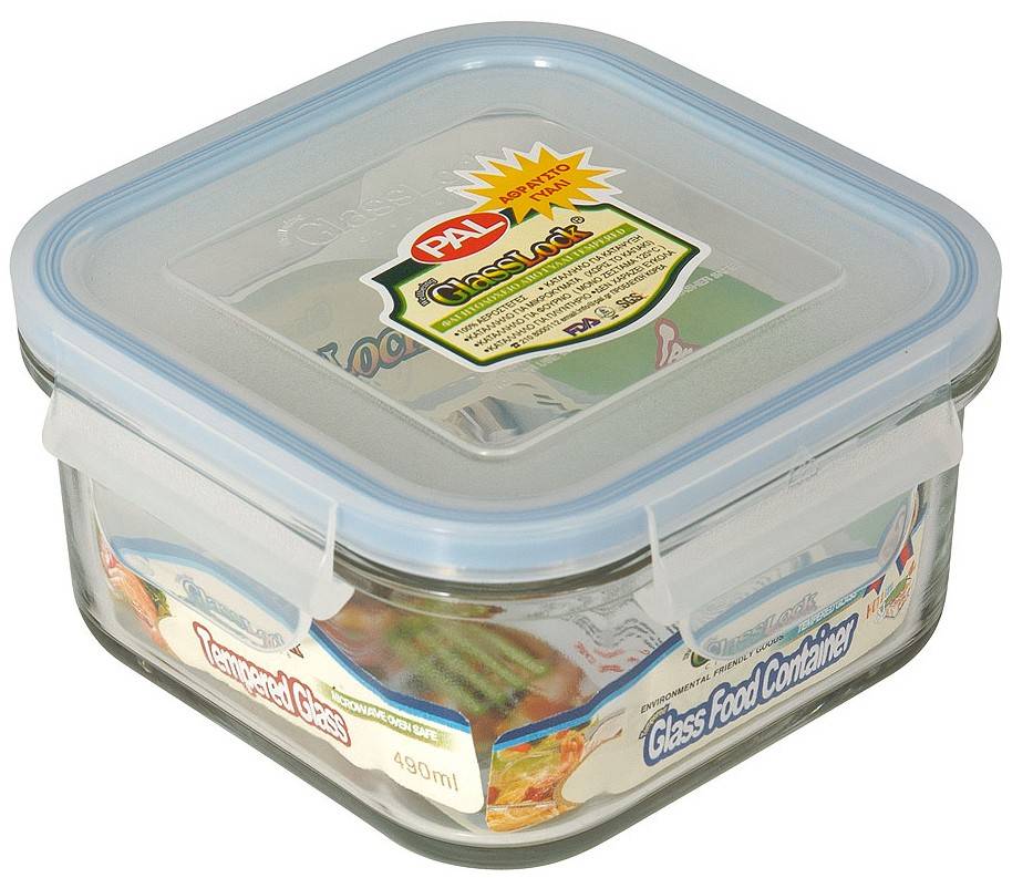 ΦΑΓΗΤΟΔΟΧΕΙΟ GLASSLOCK ΤΕΤΡΑΓΩΝΟ 495ML