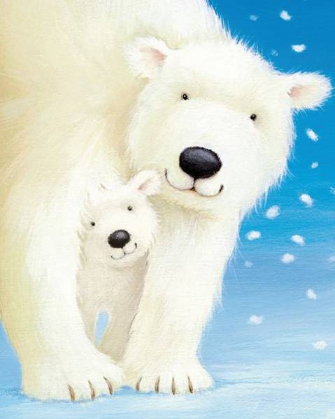 POSTER FLUFFY POLAR BEARS (40.6X50.8CM)