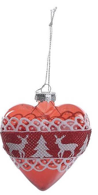 INART ΧΡΙΣΤΟΥΓΕΝΝΙΑΤΙΚΟ ΣΤΟΛΙΔΙ INART ΚΑΡΔΙΑ ΓΥΑΛΙ ΚΟKKINO 8Χ4Χ8CM 6ΤΜΧ