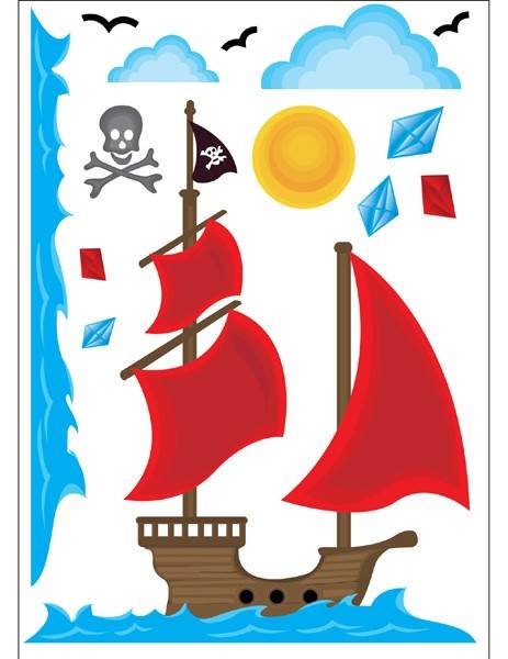 ΑΥΤΟΚΟΛΛΗΤΟ ΤΟΙΧΟΥ ART APPLIQUE ΠΕΙΡΑΤΕΣ (50X70CM) CLICK