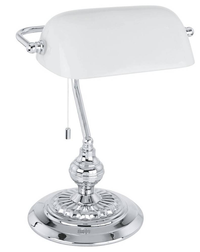 ΦΩΤΙΣΤΙΚΟ ΓΡΑΦΕΙΟΥ EGLO BANKER 90968 ΜΕΤΑΛΛΟ/ΓΥΑΛΙ ΑΣΗΜΙ/ΛΕΥΚΟ 27.5X39CM