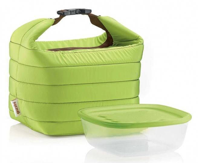 ΤΣΑΝΤΑ ΙΣΟΘΕΡΜΙΚΗ GUZZINI ME ΔΟΧΕΙΟ ΤΡΟΦΙΜΩΝ ΠΡΑΣΙΝΟ 22Χ18X22CM GUZZINI