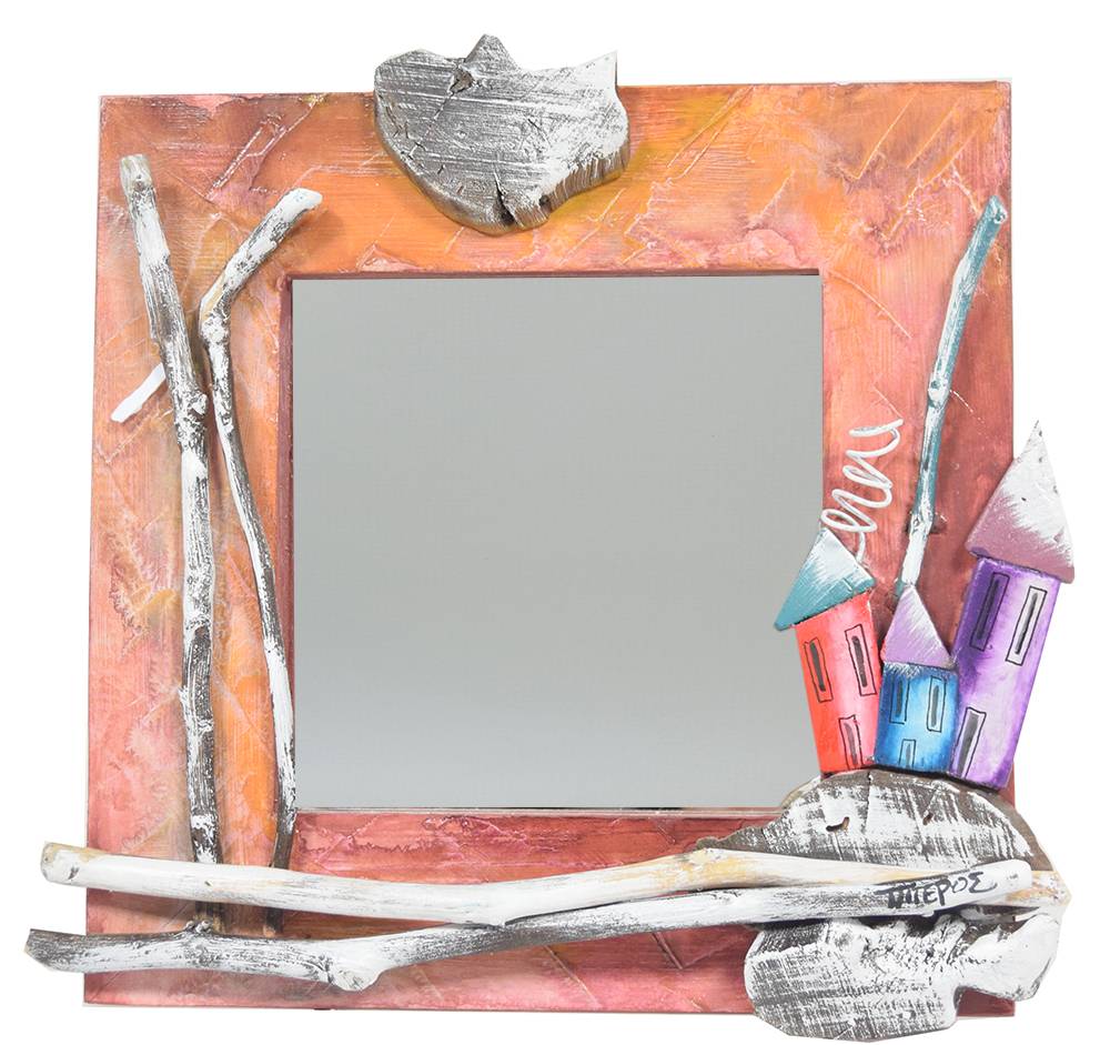 ΚΑΘΡΕΠΤΗΣ ΠΙΤΕΡΟΣ ΔΗΜΗΤΡΗΣ ΤΕΤΡΑΓΩΝΟΣ ΞΥΛΟΣΥΝΘΕΣΗ ΜΕ ΠΟΛΥΧΡΩΜΑ ΣΠΙΤΙΑ 32Χ32Χ6CM