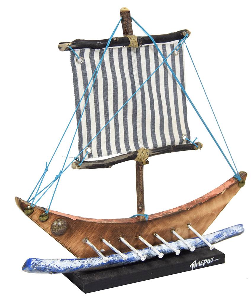 ΔΙΑΚΟΣΜΗΤΙΚΟ ΣΚΑΦΟΣ ΠΙΤΕΡΟΣ ΔΗΜΗΤΡΗΣ ΞΥΛΟΣΥΝΘΕΣΗ ΜΠΛΕ ΚΑΦΕ 27Χ6 X6CM