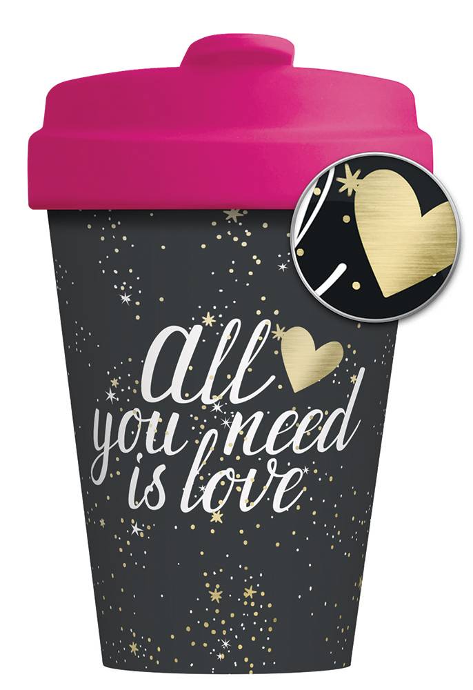 ΠΟΤΗΡΙ BAMBOOCUP ALL YOU NEED IS LOVE - GOLD (403ML)