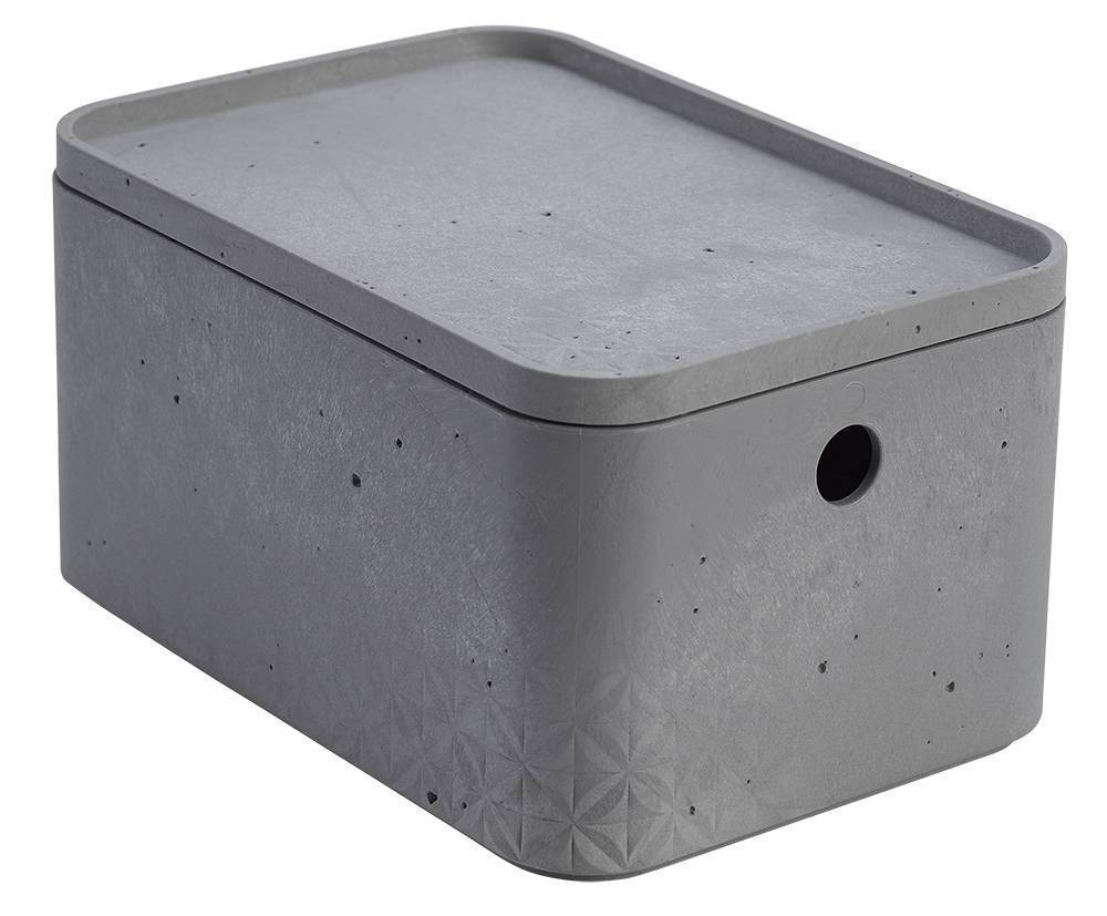 ΚΟΥΤΙ ΑΠΟΘΗΚΕΥΣΗΣ CURVER KETER BETON HALF CUBE ΠΛΑΣΤΙΚΟ 4L - 24X17X13CM CURVER