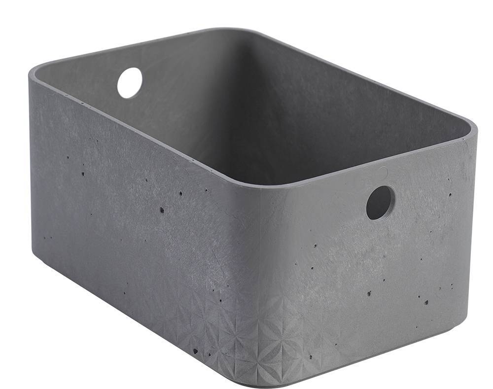 ΚΟΥΤΙ ΑΠΟΘΗΚΕΥΣΗΣ CURVER KETER BETON HALF CUBE ΠΛΑΣΤΙΚΟ 4L - 24X17X13CM