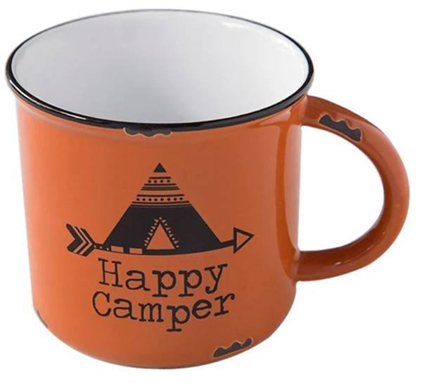 ΚΟΥΠΑ NATURAL LIFE CAMP ΚΕΡΑΜΙΚΗ HAPPY CAMPER ΠΟΡΤΟΚΑΛΙ 480ML