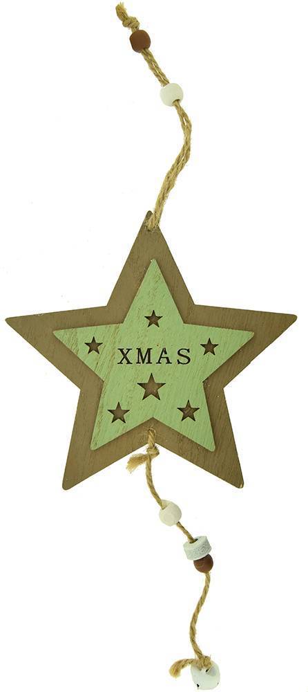 ΧΡΙΣΤΟΥΓΕΝΝΙΑΤΙΚΟ ΣΤΟΛΙΔΙ CHRISTMAS ΑΣΤΕΡΙ ΚΑΦΕ ΠΡΑΣΙΝΟ 12CM CHRISTMAS COLLECTION