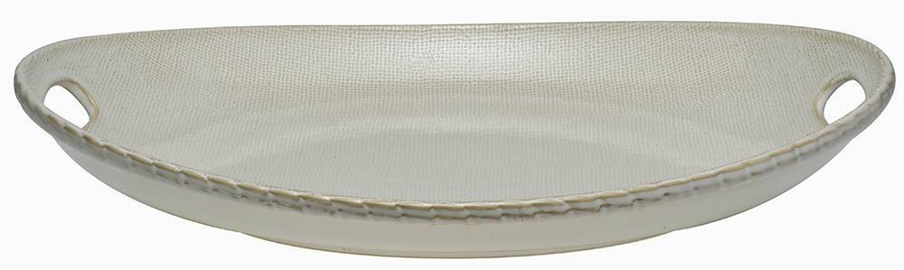 ΠΙΑΤΕΛΑ HOME FASHION ACCESSORIES CANVAS ΟΒΑΛ ΚΡΕΜ 47,5X35X8CM