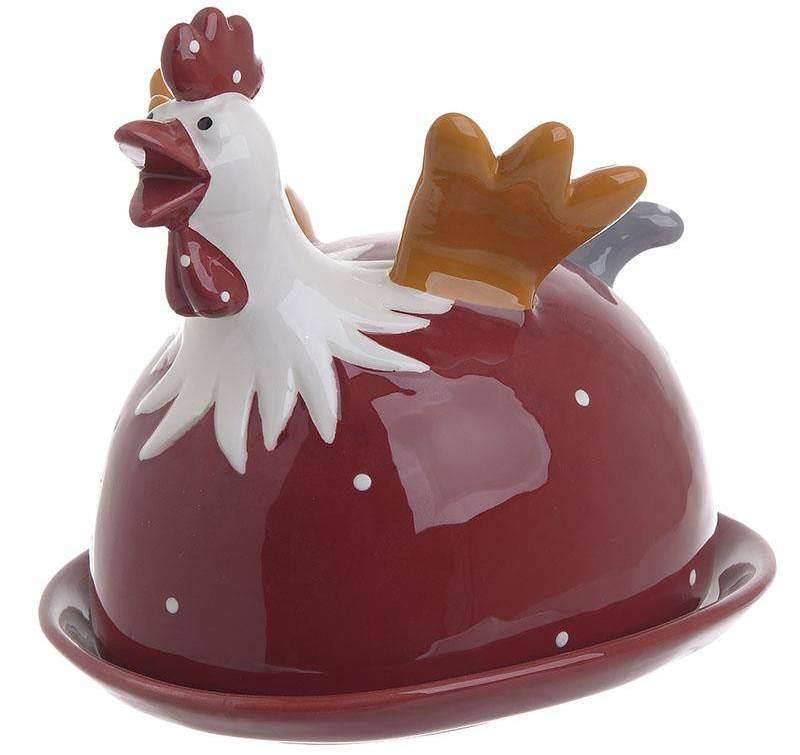 ΒΟΥΤΥΡΟΘΗΚΗ INART ΚΕΡΑΜΙΚΗ ΚΟΤΑ ΚΟΚΚΙΝΗ 16X13X15CM