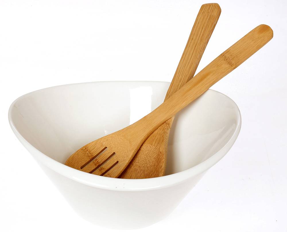 ΣΑΛΑΤΙΕΡΑ CRYSPO TRIO ΠΟΡΣΕΛΑΝΗ ΣΤΡΟΓΓΥΛΗ ΒΑΜΒΟΟ 26X12CM