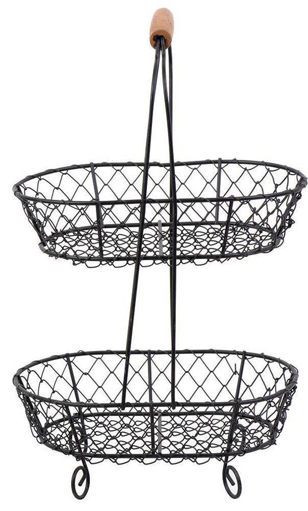 ΦΡΟΥΤΙΕΡΑ ESPIEL ΔΙΠΛΟ ΚΑΛΑΘΙ ΜΕΤΑΛΛΙΚΗ ΜΑΥΡΟ 23X16X36CM ESPIEL