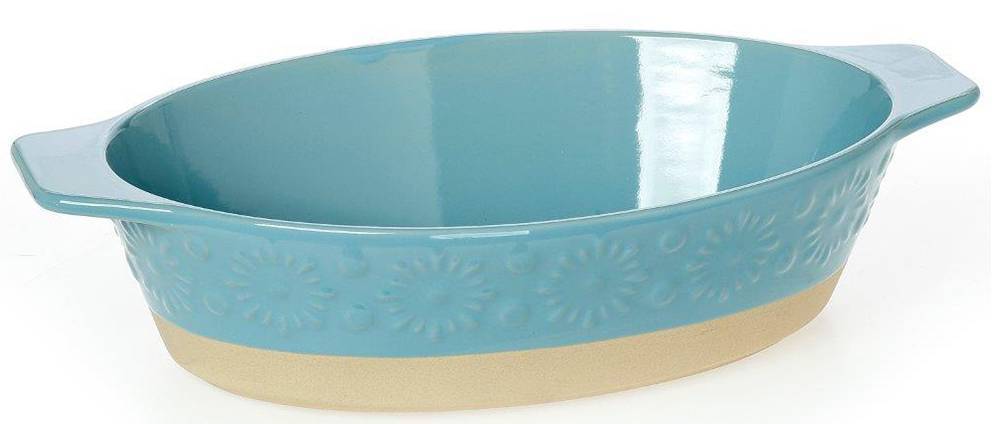 ΤΑΨΙ ΠΥΡΙΜΑΧΟ CRYSPO TRIO FLOWER PETROL ΚΕΡΑΜΙΚΟ ΟΒΑΛ 39Χ23Χ9CM CRYSPO TRIO