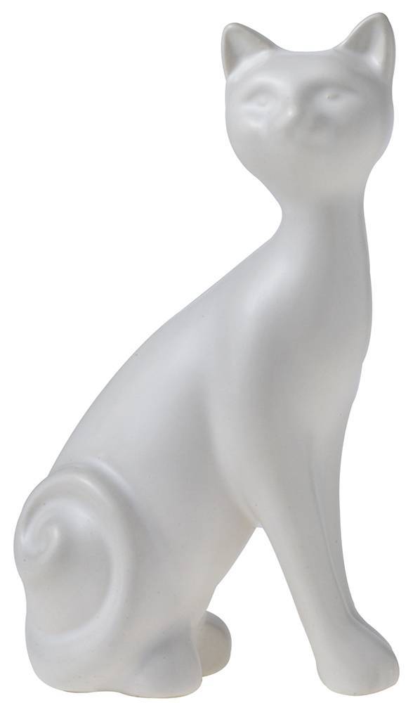 ΔΙΑΚΟΣΜΗΤΙΚΗ ΦΙΓΟΥΡΑ HOME FASHION ACCESSORIES MIGNON ΓΑΤΑ ΚΑΘΙΣΤΗ MATT WHITE 15CM HOME FASHION ACCESSORIES