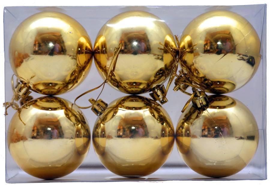 CHRISTMAS COLLECTION ΧΡΙΣΤΟΥΓΕΝΝΙΑΤΙΚΕΣ ΜΠΑΛΕΣ CHRISTMAS ΠΛΑΣΤΙΚΟ ΧΡΥΣΟ 6ΤΜΧ 8CM