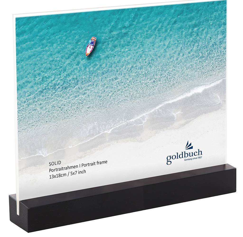 GOLDBUCH ΚΟΡΝΙΖΑ GOLDBUCH SOLID ΠΛΑΣΤΙΚΗ ΜΕ ΞΥΛΙΝΗ ΒΑΣΗ ΜΑΥΡΗ 10X15CM