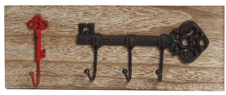 ESPIEL ΚΡΕΜΑΣΤΡΑ ESPIEL ΚΛΕΙΔΙ ΞΥΛΟ ΜΕΤΑΛΛΟ ΚΟΚΚΙΝΟ-ΜΑΥΡΟ 40Χ6,5Χ15CM