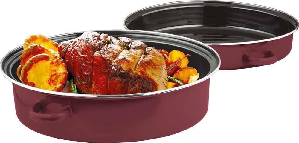 ΓΑΣΤΡΑ MANKO ROASTY ΑΝΤΙΚΟΛΛΗΤΙΚΗ ΣΤΡΟΓΓΥΛΗ ΚΟΚΚΙΝΟ 38Χ27X17CM MANKO