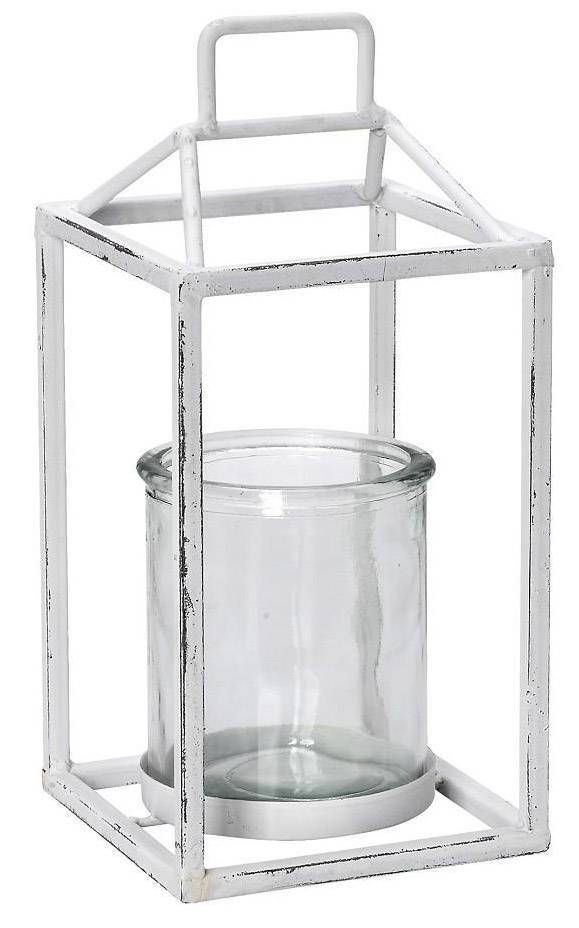 ESPIEL ΦΑΝΑΡΙ ESPIEL ΣΠΙΤΑΚΙ ΜΕΤΑΛΛΙΚΟ ΛΕΥΚΟ16X16X34CM