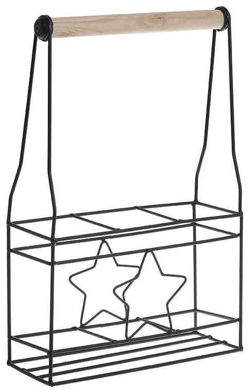 ΜΠΟΥΚΑΛΟΘΗΚΗ CLICK WINE HOLDER ΜΕΤΑΛΛΟ ΜΑΥΡΟ 26X9X39CM