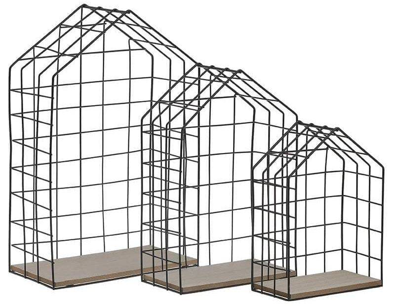 CLICK ΡΑΦΙΕΡΕΣ ΤΟΙΧΟΥ CLICK ΞΥΛΟ ΜΕΤΑΛΛΟ ΜΑΥΡΟ ΜΠΕΖ 3ΤΜΧ 22X11X34CM