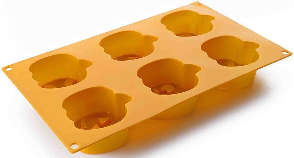 IBILI ΦΟΡΜΑ MUFFIN IBILI ΚΟΛΟΚΥΘΑ ΣΙΛΙΚΟΝΗ ΣΤΡΟΓΓΥΛΗ 6 ΘΕΣΕΩΝ 39X17X5CM