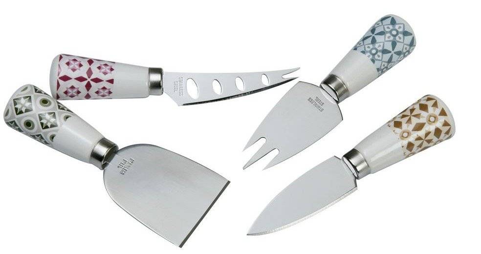 ΜΑΧΑΙΡΙΑ ΤΥΡΙΟΥ HOME FASHION ACCESSORIES ΠΟΡΣΕΑΝΗ ΑΝΟΞΕΙΔΩΤΟ ΑΤΣΑΛΙ 4ΤΜΧ