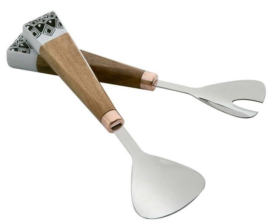 ΚΟΥΤΑΛΑΠΗΡΟΥΝΑ ΣΑΛΑΤΑΣ HOME FASHION ACCESSORIES ΑΝΟΞΕΙΔΩΤΟ ΑΤΣΑΛΙ ΞΥΛΟ (2ΤΜΧ)) HOME FASHION ACCESSORIES