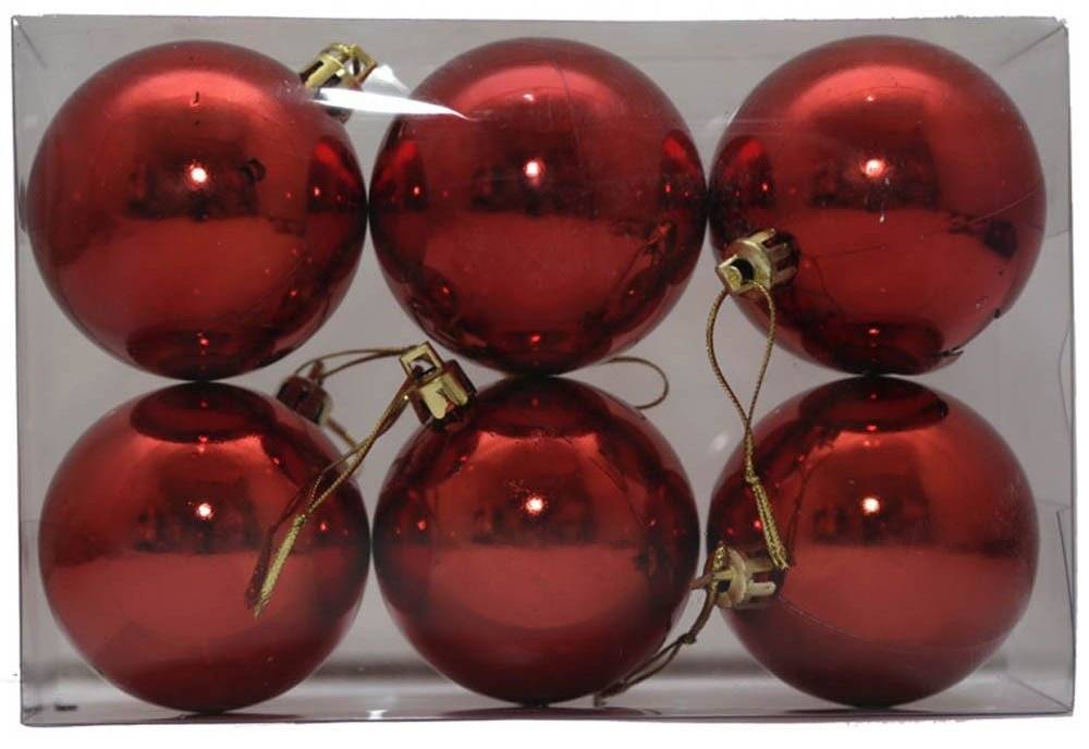 ΧΡΙΣΤΟΥΓΕΝΝΙΑΤΙΚΕΣ ΜΠΑΛΕΣ CHRISTMAS ΠΛΑΣΤΙΚΟ ΚΟΚΚΙΝΟ 6ΤΜΧ 6CM CHRISTMAS COLLECTION