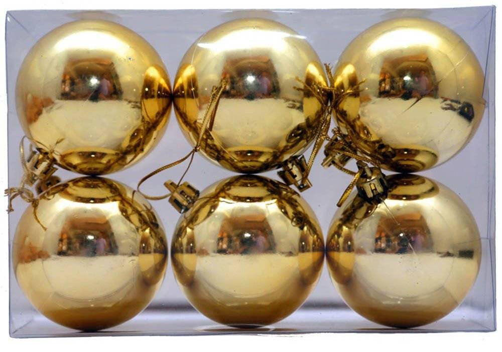 CHRISTMAS COLLECTION ΧΡΙΣΤΟΥΓΕΝΝΙΑΤΙΚΕΣ ΜΠΑΛΕΣ CHRISTMAS ΠΛΑΣΤΙΚΟ ΧΡΥΣΟ 6ΤΜΧ 6CM