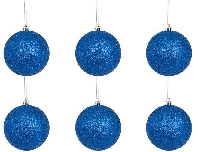 CHRISTMAS COLLECTION ΧΡΙΣΤΟΥΓΕΝΝΙΑΤΙΚΕΣ ΜΠΑΛΕΣ CHRISTMAS ΓΚΛΙΤΕΡ ΠΛΑΣΤΙΚΟ ΜΠΛΕ 6ΤΜΧ 8CM