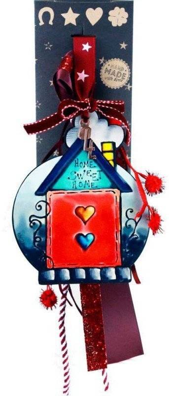 SYNCHRONIA ΓΟΥΡΙ SYNCHRONIA ΞΥΛΙΝΟ ΣΠΙΤΙ ΣΤΡΟΓΓΥΛΟ ΚΟΚΚΙΝΟ 30CM