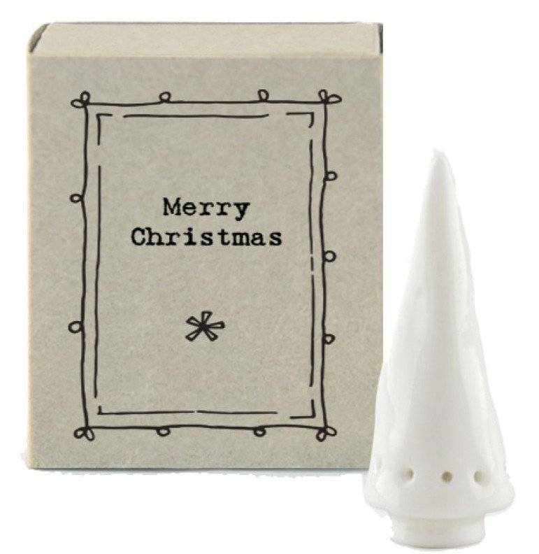 ΧΡΙΣΤΟΥΓΕΝΝΙΑΤΙΚΟ ΔΙΑΚΟΣΜΗΤΙΚΟ SYNCHRONIA ΣΠΙΡΤΟΤΚΟΥΤΟ MERRY CHRISTMAS ΠΟΡΣΕΛΑΝΗ ΛΕΥΚΟ 4.5X3.4X2CM SYNCHRONIA