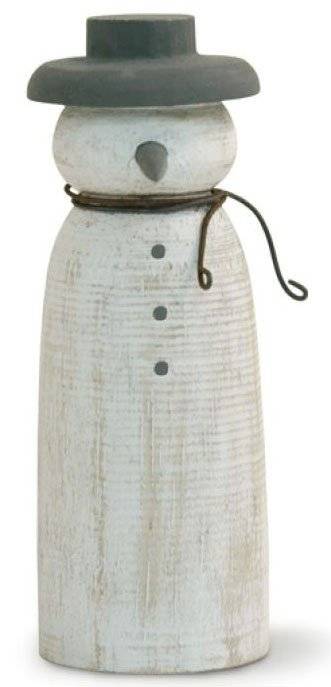 ΧΡΙΣΤΟΥΓΕΝΝΙΑΤΙΚΟ ΔΙΑΚΟΣΜΗΤΙΚΟ SYNCHRONIA ΧΙΟΝAΝΘΡΩΠΟS ΣΕ ΣΤΑΝΤ ΞΥΛΟ ΛΕΥΚΟ 9X3,3X3,3CM SYNCHRONIA